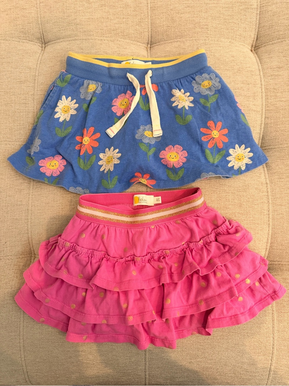 Mini Boden Pink and Blue Floral Skorts  size 3-4Y
